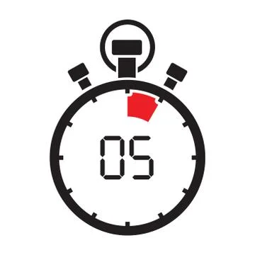 Five minute stop watch countdown Stock Illustration