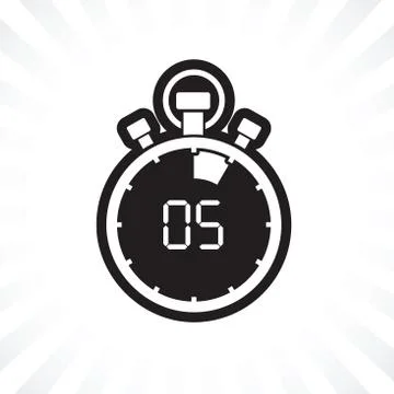 Five minute stop watch countdown Stock Illustration