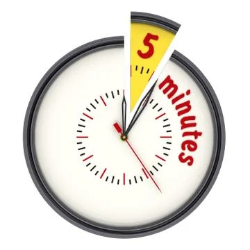Five minutes on the clock Stock-Illustration
