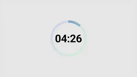 Five minutes countdown timer animation in sixty seconds with alpha channel Stock Footage 344514287