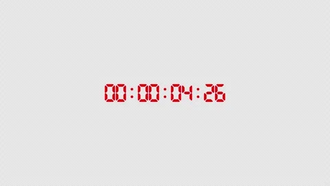 Five minutes digital countdown timer animation in sixty seconds Stock Footage 344555932