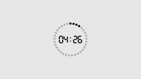 Five minutes digital countdown timer animation in sixty seconds Stock Footage 344557650