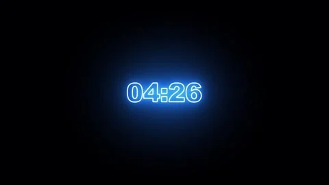 Five minutes neon countdown timer animation in sixty seconds with alpha channel 스톡 동영상 344370673