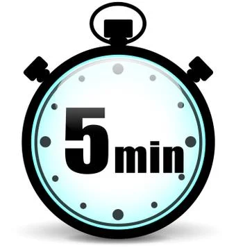 Five minutes stopwatch Stock Illustration