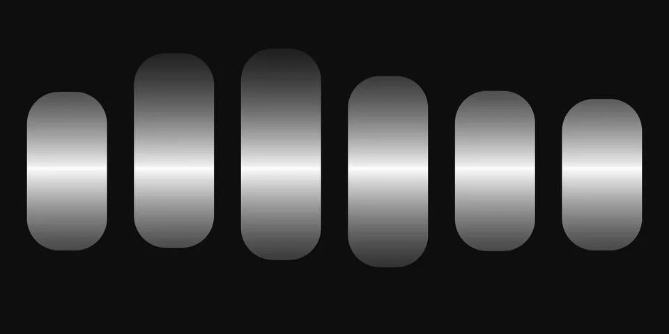Five modern gradient oval buttons on dark background Stock Illustration
