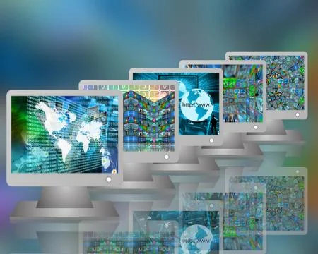 Five monitors イラスト素材