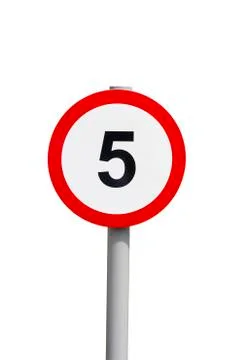 Five mph speed limit sign Stock Photos