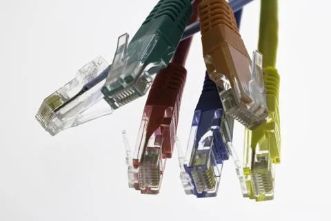 Five network cables and a flat cable configuration Фото