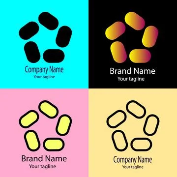 Five Node Orbit logo design Stock Illustration