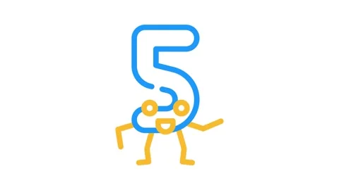 Five number character color icon animation Stock Footage 327272775