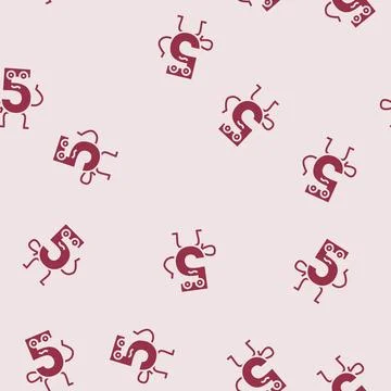 Five number character glyph seamless pattern Stockillustratie
