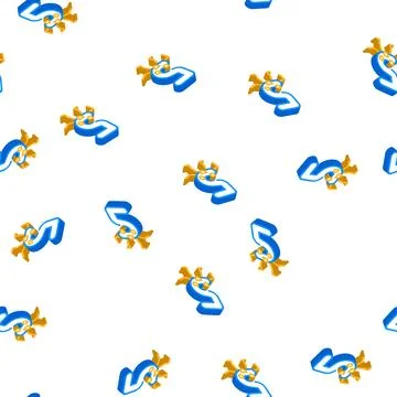 Five number character isometric icon seamless pattern Stock Illustration