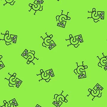 Five number character vector seamless pattern Illustrazione stock
