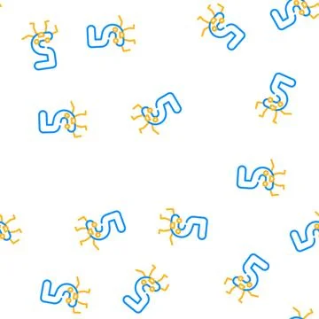 Five number character vector seamless pattern Stock Illustration
