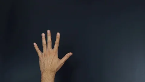 Five number hand gesture on black background Stock Footage 90299822