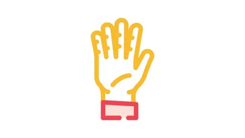 Five number hand gesture color icon animation Stock Footage 327272800