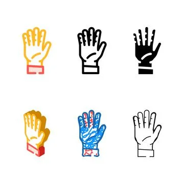 Five number hand gesture color icon clean vector Stock Illustration