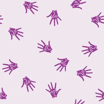 Five number hand gesture glyph seamless pattern Illustrazione stock