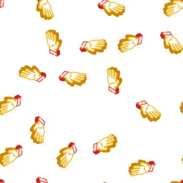 Five number hand gesture isometric icon seamless pattern Stock Illustration