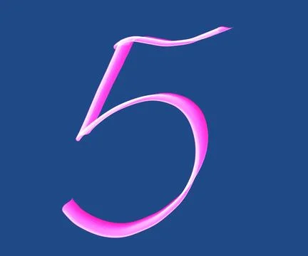 Five number. Modern icon number on blue background. Modern font. illustration Stock Illustration