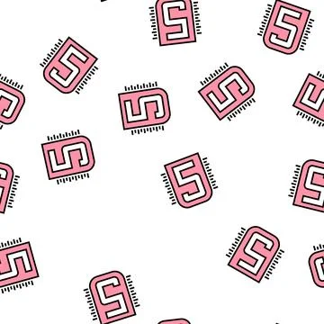 Five number vector seamless pattern Stock Illustration