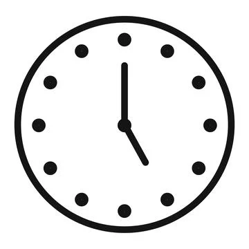 Five O Clock Timepiece Icon for Accurate Timekeeping and Scheduling Stock Illustration