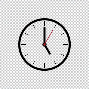 Five o’Clock flat style icon template isolated on transparent background Stock Illustration
