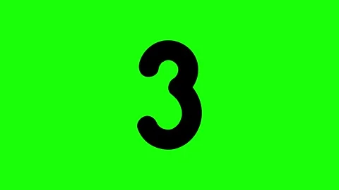 Five to One Countdown Animated Numbers on Green Background Stock Footage 328640101