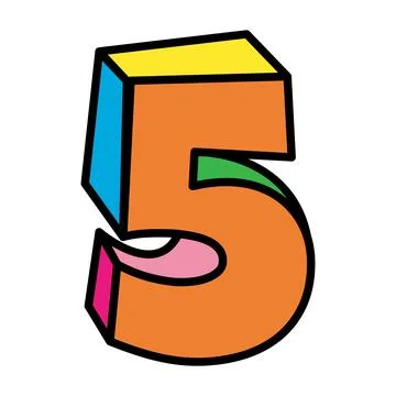 Five or number 5 vector logo colorful playful design illustration Stock Illustration