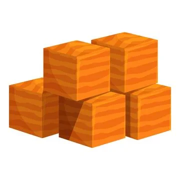 Five orange cubes stacked on top of each other forming a pyramid Stock Illustration