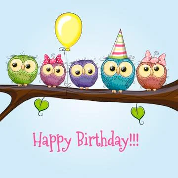 Five Owls Stock Illustration