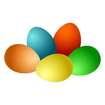 Five painted chicken eggs for Easter Stock Illustration