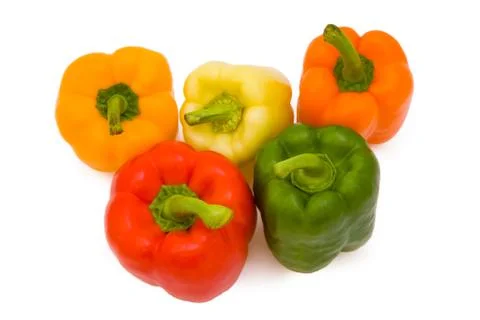 Five paprikas Stock Photos