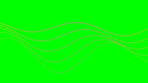 Five parallel golden wavy lines flowing horizontally on a bright green back.. 스톡 동영상 340905216