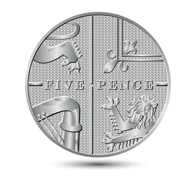 Five Pence coin isolated on a white background. Vector illustration. Stock Illustration