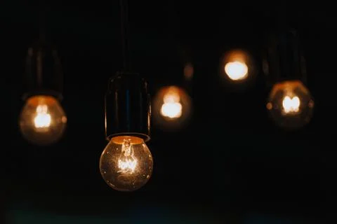 Five pendant burning lights for interior decoration. Stock Photos
