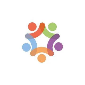 Five people logo colored icon. Vector illustration eps 10 Stock Illustration