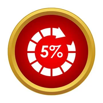 Five percent loading progress circular arrow icon 스톡 일러스트