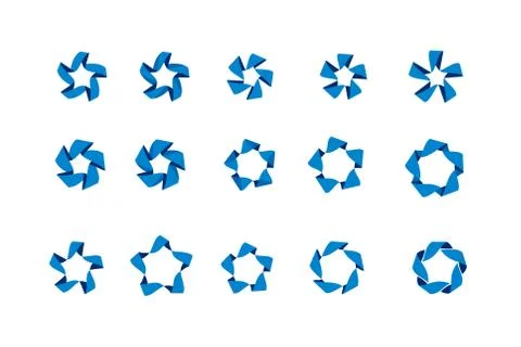 Five petal abstract flower or star for logo sign. Stock Illustration