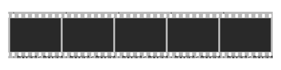Five photo camera blank frames. Camera roll Stock Illustration
