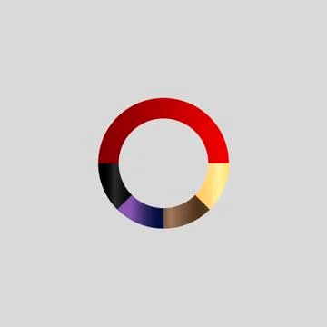 Five-piece circular gradient business chart Stock Illustration