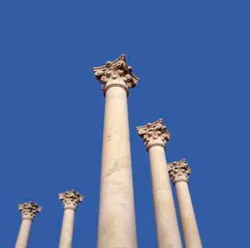 Five pillars in Kos Stock Photos