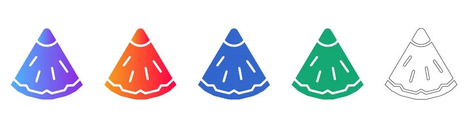Five Pineapple Slice Illustration Icons Stock Illustration