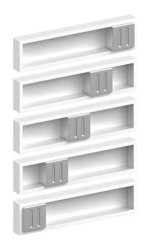 Five plastic slider buttons Five plastic slider toggle switch interface bu... Foto stock