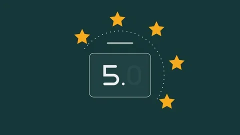 Five Point Zero Star Rating Badge Animation Stock Footage 329958754