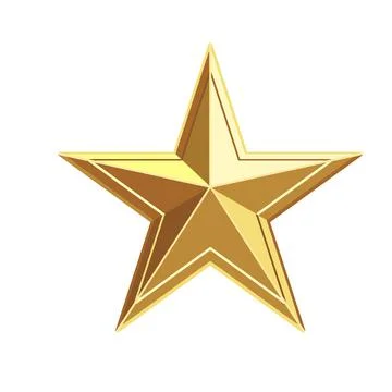 A five-pointed gold star. The star icon. Vector illustration. Stock Illustration