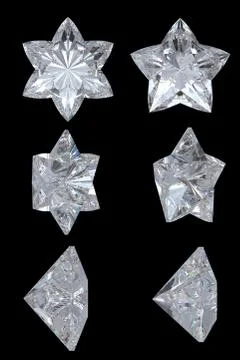 Five pointed, six point diamond stars Stock Photos