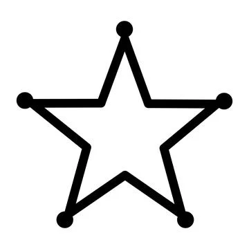 Five-pointed star badge icon with transparent background for branding Stock Illustration