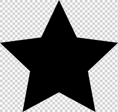 Five-pointed star is being shown in flat design on transparent background with Stock Illustration
