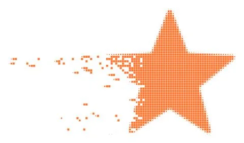 Five Pointed Star Disappearing Pixel Icon Stockillustratie